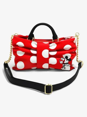 Loungefly Disney Minnie Mouse Polka Dot Bow Figural Crossbody Bag