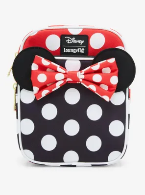 Loungefly Disney Minnie Mouse Black and Red Polka Dot Crossbody Bag