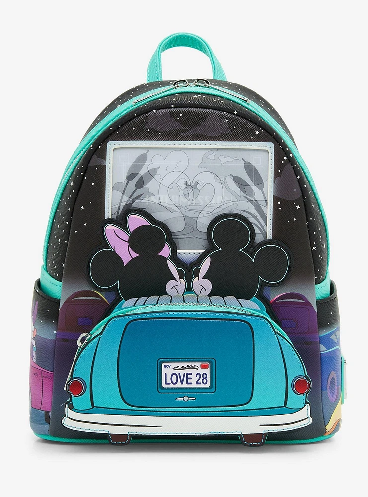 Loungefly Disney Mickey & Minnie Date Night Drive-In Lenticular Mini Backpack