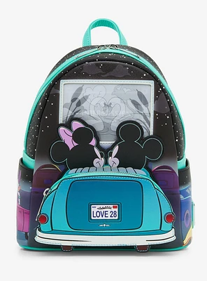 Loungefly Disney Mickey & Minnie Date Night Drive-In Lenticular Mini Backpack