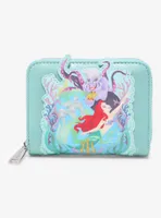 Loungefly Disney The Little Mermaid Glitter Portrait Small Zip Wallet - BoxLunch Exclusive