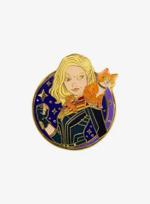 Marvel The Marvels Carol Danvers & Goose Enamel Pin - BoxLunch Exclusive