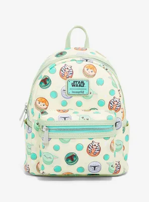 Loungefly Star Wars Macaron Characters Allover Print Mini Backpack - BoxLunch Exclusive