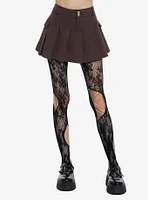 Black Floral Destructed Tights