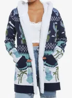 Disney Stitch Fair Isle Sherpa Girls Open Cardigan