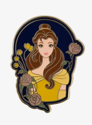 Disney Beauty and the Beast Belle Floral Portrait Enamel Pin - BoxLunch Exclusive