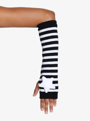 Star Plush Black & White Arm Warmers