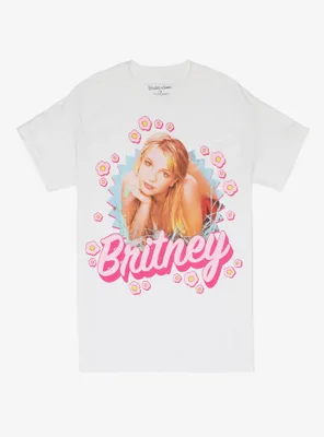 Britney Spears Flowers Boyfriend Fit Girls T-Shirt