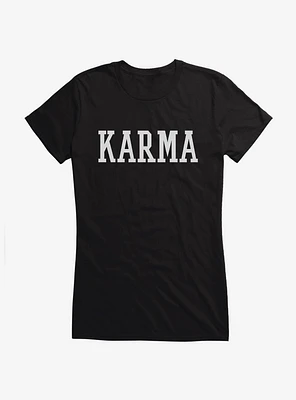 Karma Collegiate Text Girls T-Shirt
