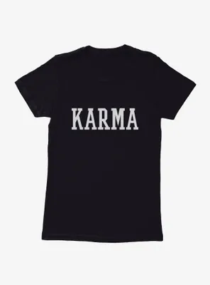 Karma Collegiate Text Womens T-Shirt
