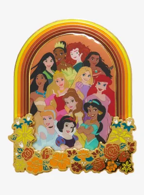 Loungefly Disney Princesses Floral Limited Edition Enamel Pin - BoxLunch Exclusive