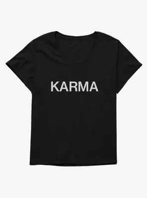 Karma Text Womens T-Shirt Plus