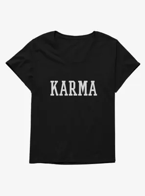 Karma Collegiate Text Womens T-Shirt Plus