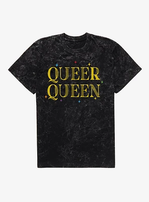 Pride Queer Queen Sparkle Mineral Wash T-Shirt
