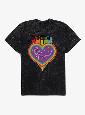 Pride Be Proud Heart Sparkles Mineral Wash T-Shirt