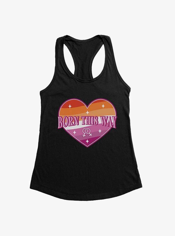 Pride Born This Way Lesbian Heart Girls Tank