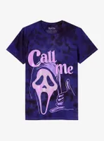 Scream Ghost Face Call Me Glitter Tie-Dye Boyfriend Fit Girls T-Shirt