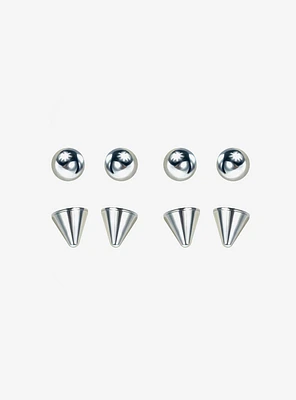 Steel Ball & Spike Circular Barbell Ends 8 Pack