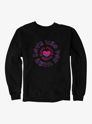 Pride Bisexual Heart Love Who You Want Sweatshirt