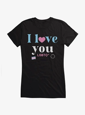 Pride I Love You Transgender Flag Girls T-Shirt