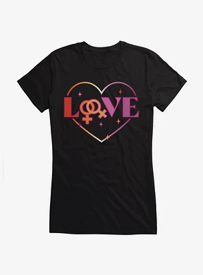 Pride Lesbian Love Heart Girls T-Shirt