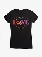 Pride Lesbian Love Heart Girls T-Shirt