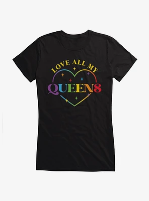 Pride Love All My Queens Heart Girls T-Shirt