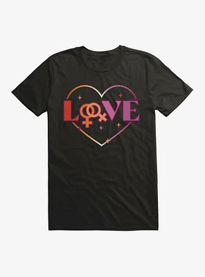 Pride Lesbian Love Heart T-Shirt