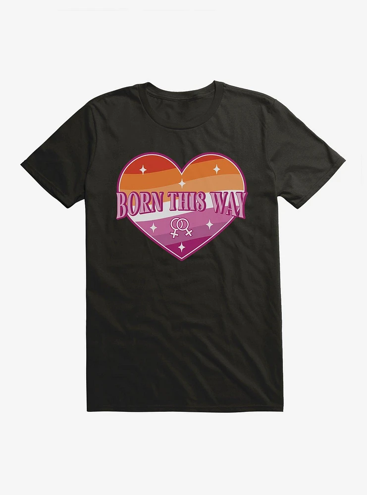 Pride Born This Way Lesbian Heart T-Shirt