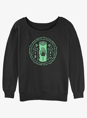 The Legend Of Zelda Tears Kingdom Glowing Shrine Rune Girls Slouchy Sweatshirt