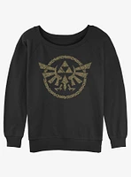 The Legend Of Zelda Tears Kingdom Hyrule Crest Girls Slouchy Sweatshirt