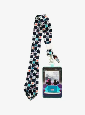Loungefly Disney Mickey Mouse & Minnie Mouse Drive-In Lanyard & Cardholder
