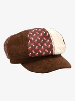 Mushroom Patchwork Cabbie Hat