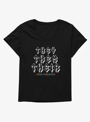Pride They Pronouns Worldwide Womens T-Shirt Plus