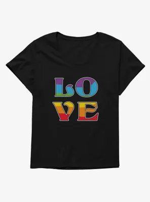 Pride Love Rainbow Womens T-Shirt Plus