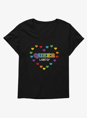 Pride Queer Hearts Womens T-Shirt Plus