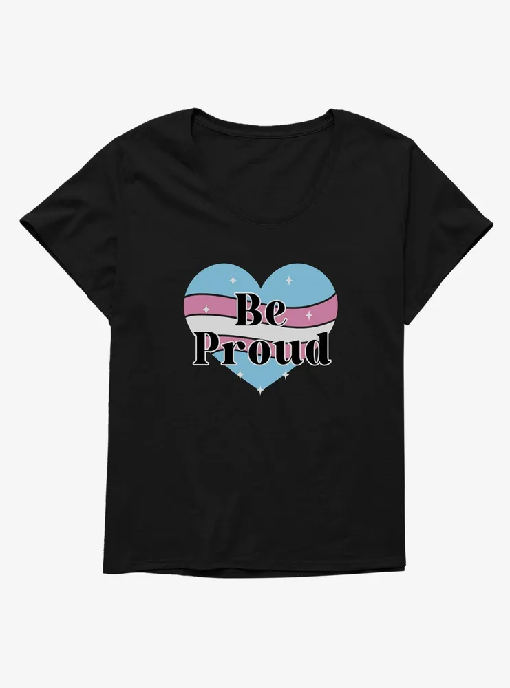 Pride Be Proud Heart Transgender Colors Womens T-Shirt Plus