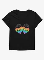 Pride Same Love Rainbow Hearts Womens T-Shirt Plus