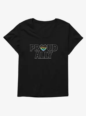 Pride Proud Ally Flames Womens T-Shirt Plus