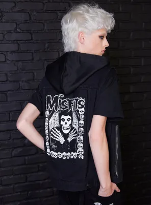 Misfits X Social Collision Fiend Hooded Denim Vest Hot Topic Exclusive
