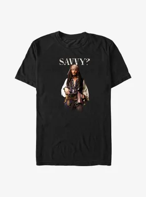 Disney Pirates of the Caribbean Savvy Captain Jack Sparrow Big & Tall T-Shirt