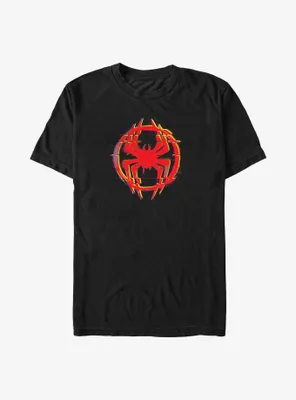 Marvel Spider-Man: Across The Spider-Verse Glitchy Miles Morales Spider Symbol Big & Tall T-Shirt