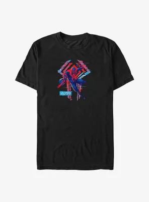 Marvel Spider-Man: Across The Spider-Verse Glitchy Miguel O'Hara 2099 Symbol Big & Tall T-Shirt