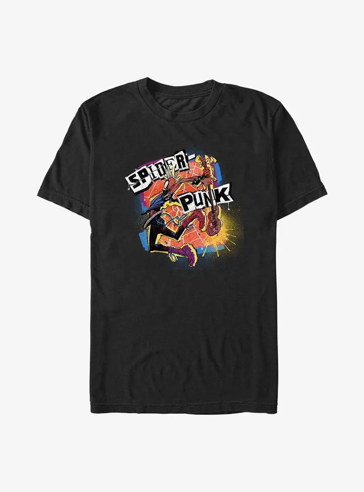 Marvel Spider-Man: Across The Spider-Verse Spider-Punk Guitar Smash Big & Tall T-Shirt