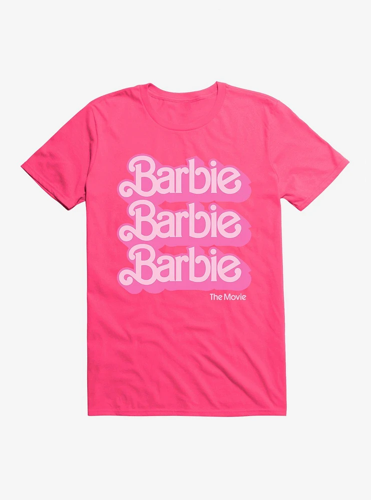 Barbie The Movie Text Stack T-Shirt