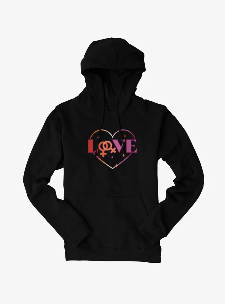 Pride Lesbian Love Heart Hoodie