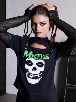 Misfits X Social Collision Green Hell Grommets & Mesh Girls Twofer Top Hot Topic Exclusive