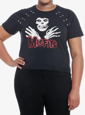 Misfits X Social Collision Fiend Safety Pin Girls Raglan T-Shirt Plus Hot Topic Exclusive