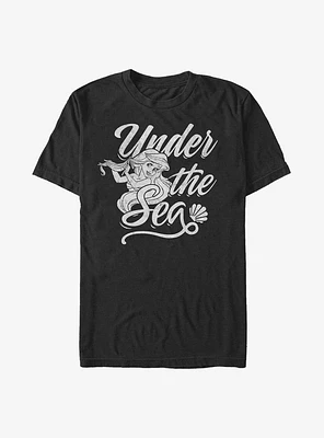 Disney The Little Mermaid Under Sea Text T-Shirt