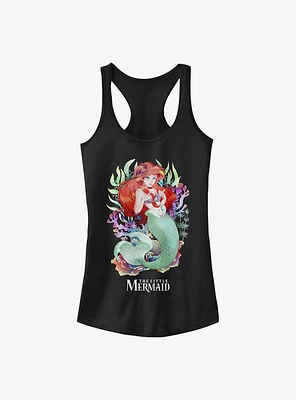 Disney The Little Mermaid Anime Style Water Color Ariel Girls Tank